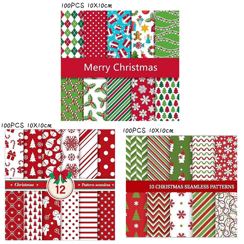 100 unids/set serie navideña tela cuadrada de algodón tela de retales tela de costura para manualidades DIY tela de algodón decoraciones de Navidad