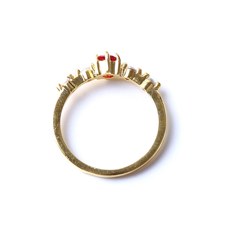 Anillo de rubí dorado para mujer, joyería sencilla, de cita, boda