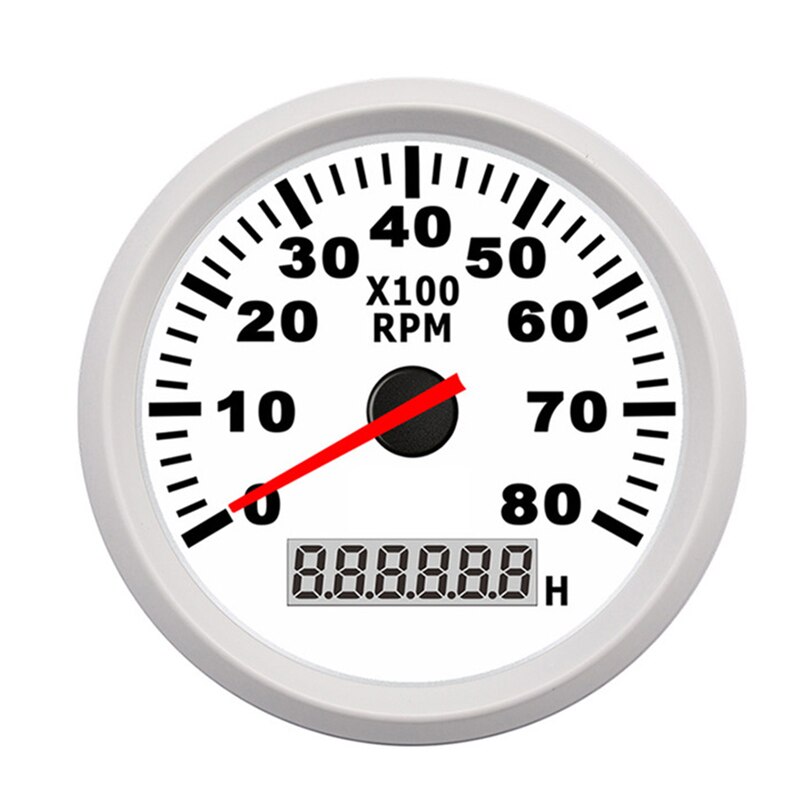 85mm Auto Boot Tacho meter Gauge Marine-Tachometer mit LCD 3000 4000 6000 8000 RPM 12V/24V Rot Hintergrundbeleuchtung