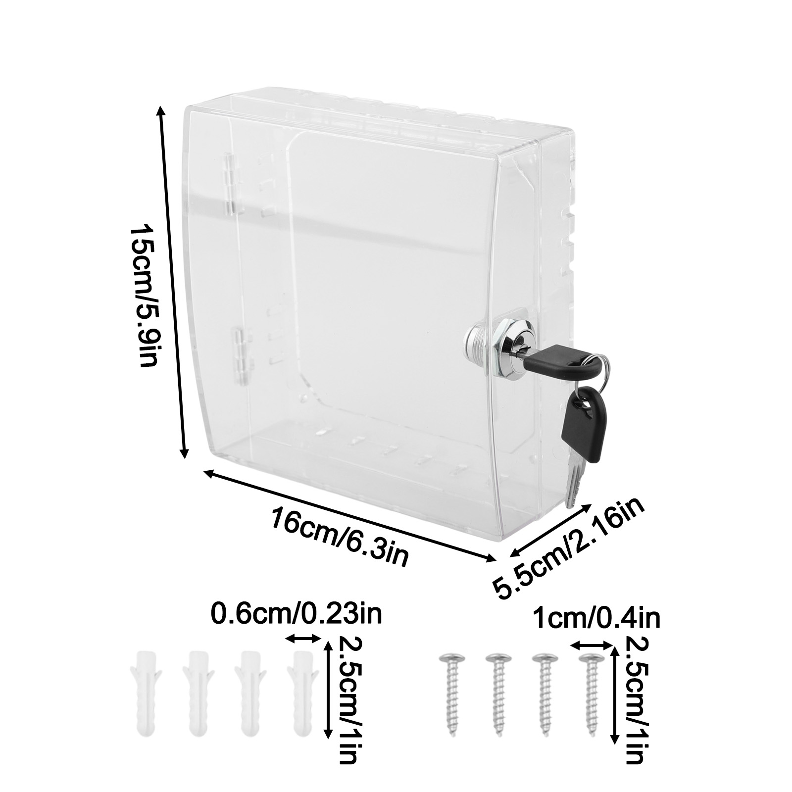 Acrylic Thermostat Lock Box With Key Transparent Thermostat Cover With Lock Thermostat Guard For Home Office