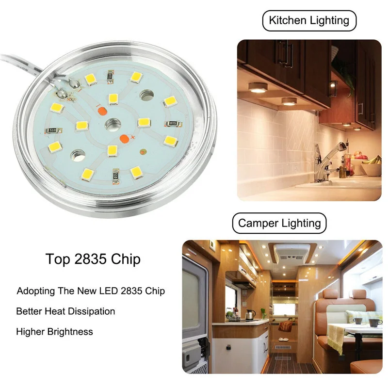 12V LED Wohnmobil Lampe Auto Innen Dach Lesen Lichter Wohnwagen RV LED Decke Lichter Runde LED-Tafel LED innen Licht Signalisierung