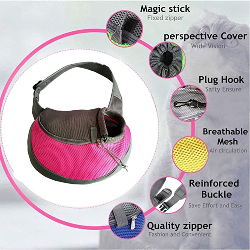 Bandolera de malla para perro y gato, bolso de hombro transpirable, cómodo, para cachorros y gatitos, Oxford