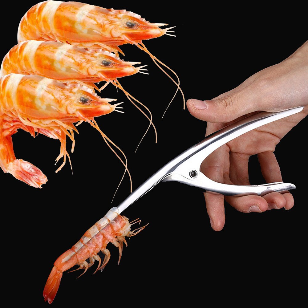 Pelador de Gambas de acero inoxidable desvetador de Camarón, dispositivo de pelado, herramientas creativas de cocina, pelador de Gambas de acero inoxidable, desvetador de camarón