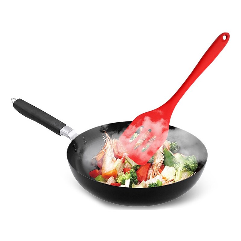 5 PCS Silicone Cooking Utensils Set Non-Stick Spatula Shovel Wooden Handle Cooking Tools Set Kitchen Tools