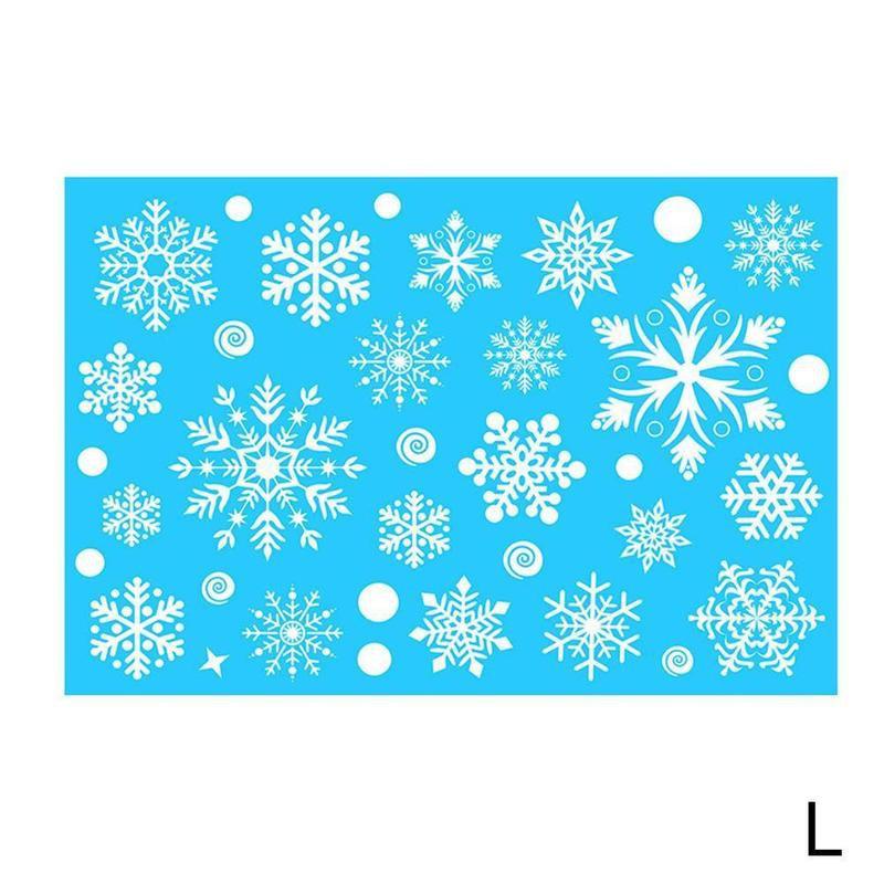Merry Christmas Window Wall Sticker Santa Claus Deer Glass Window Xmas Static Sticker 2022 Year Decals Home Decoration: L