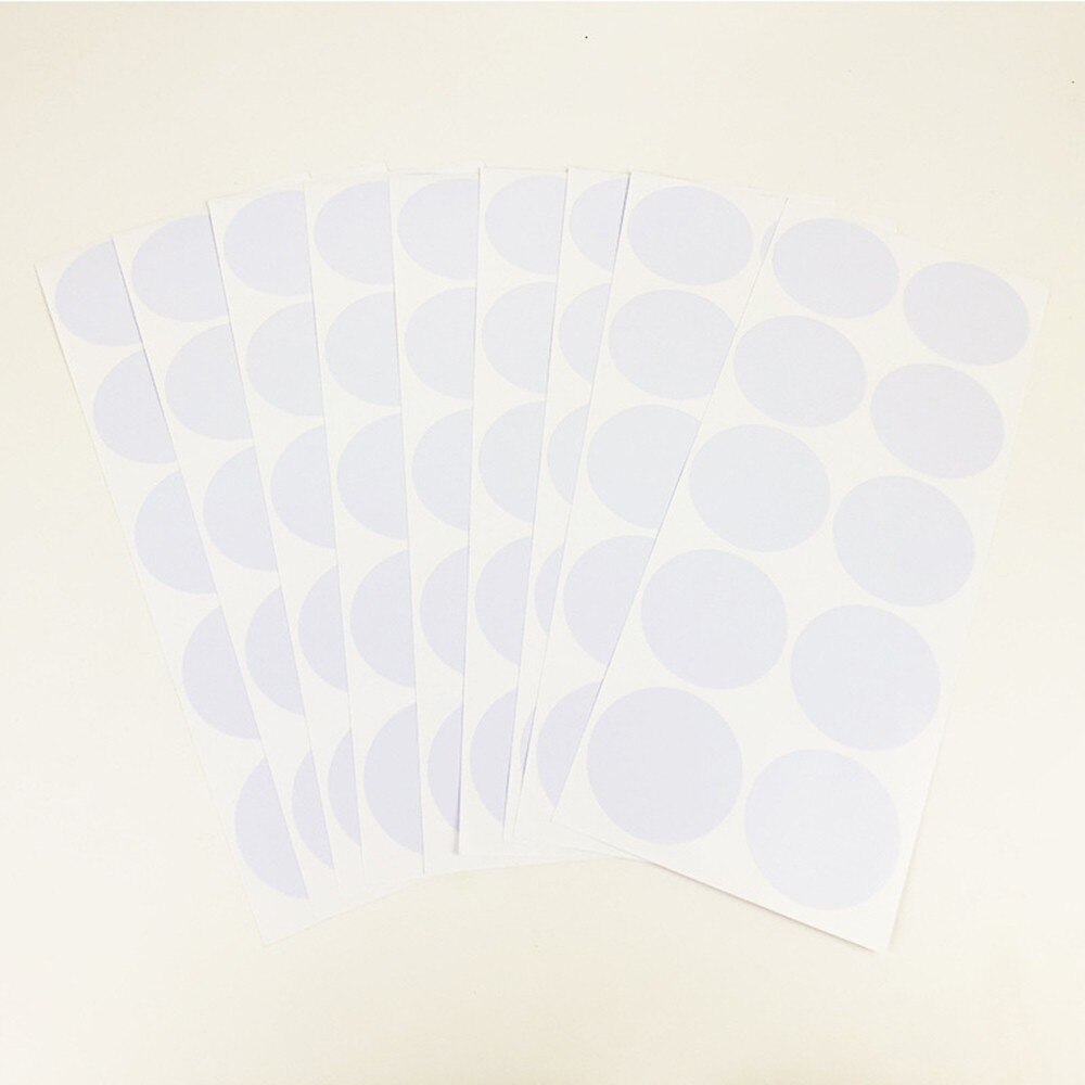 6Sheet/set White Sticker Bottle Sticker 5cm Round Whiteboard Pvc Sticker Practical Whiteboard Sticker Kitchen Jar Stickers Label
