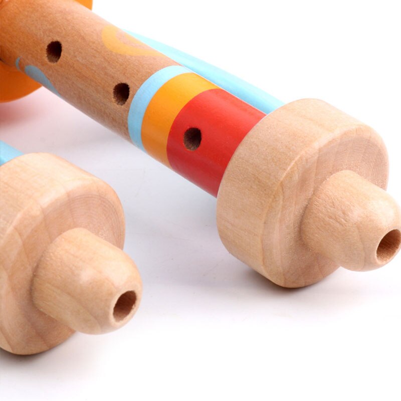 Färgglad trämusik babyleksaker spädbarn spelar trumpet grepp träning tidiga pedagogiska leksaker förälder-barn leker roligt spel