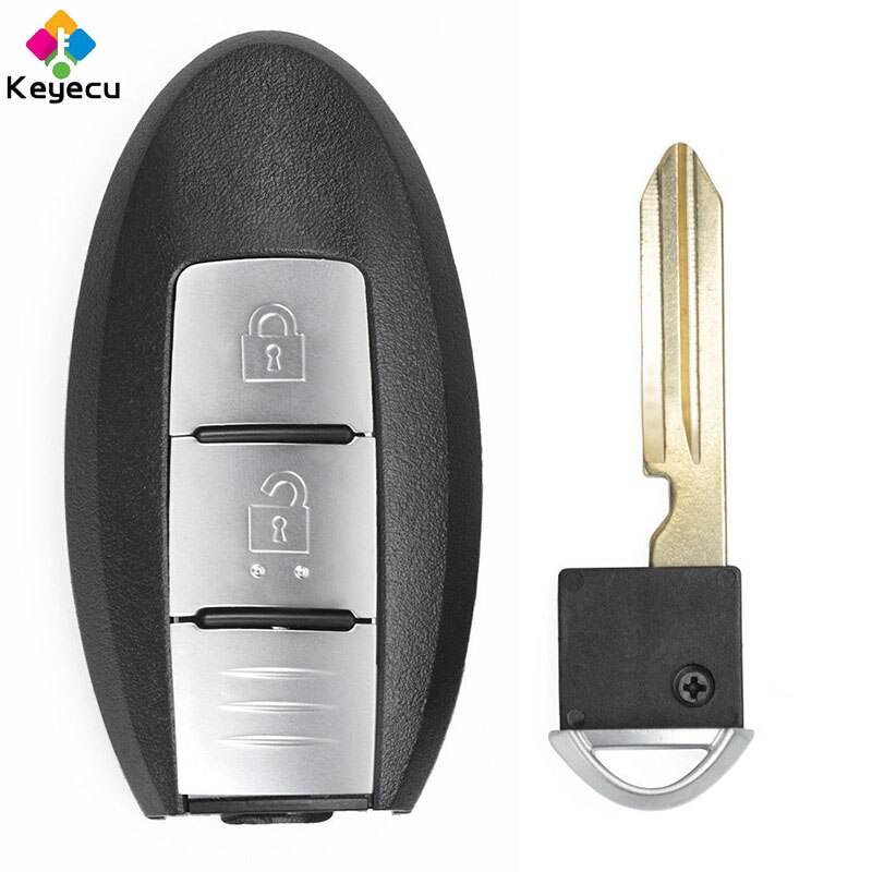 KEYECU – clé télécommande intelligente à 2 boutons, puce 433.92MHz et 4A, pour Nissan Qashqai 12 – Pulsar x-trail S180144102