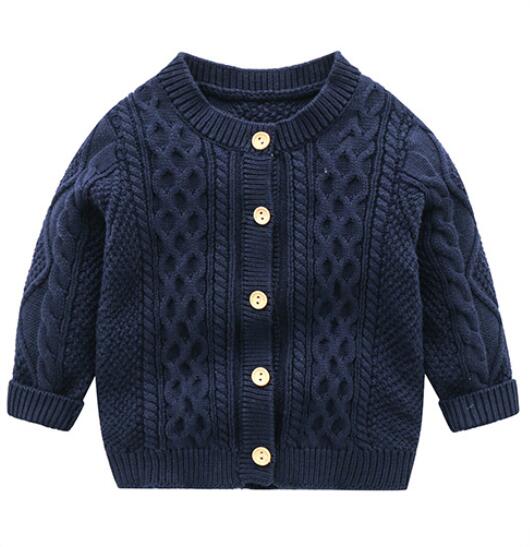 Emmababy 0-24M Herfst Baby Jongens Meisjes Trui Kleding Solid Knit Lange Mouwen Single Breasted Warm jas: B / 24M