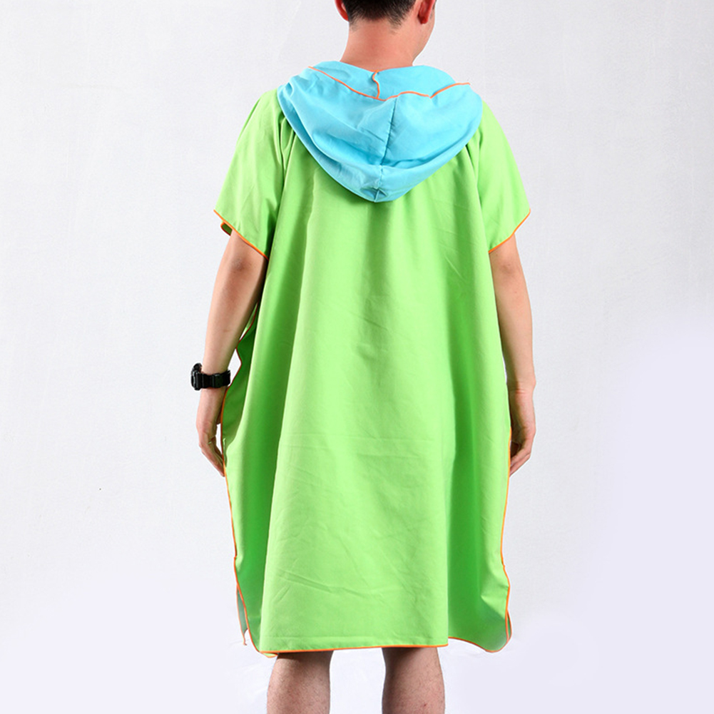 Peignoir sport nageurs extérieur séchage rapide maison unisexe à capuche cape serviette de bain changement Absorption d'eau adultes microfibre plage: Vert
