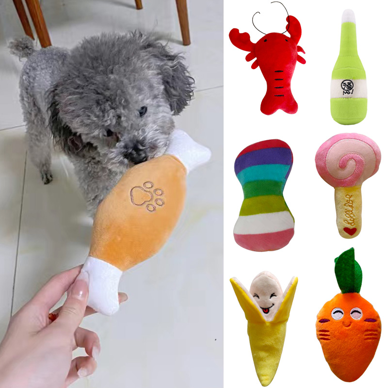 Juguetes chirriantes para perros y gatos, juguete de peluche suave para mascotas, pequeño juguete para perros pequeños, Chihuahua, Pomerania, Happy Time, suministros para mascotas