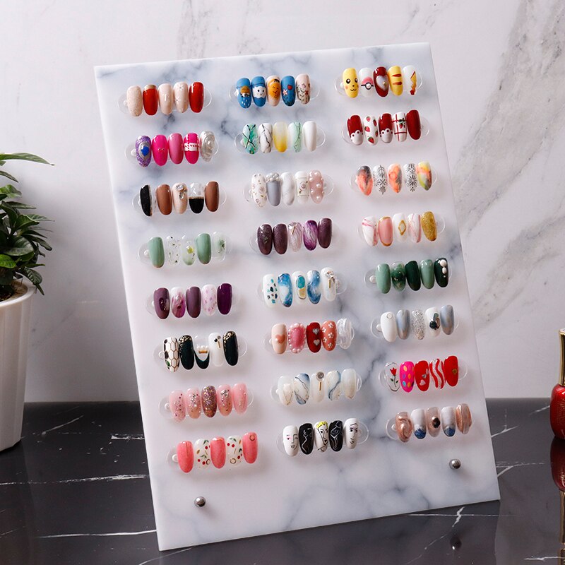 False nail tip art display stand board magnet adsorption aftageligt farvekort, der viser hylde