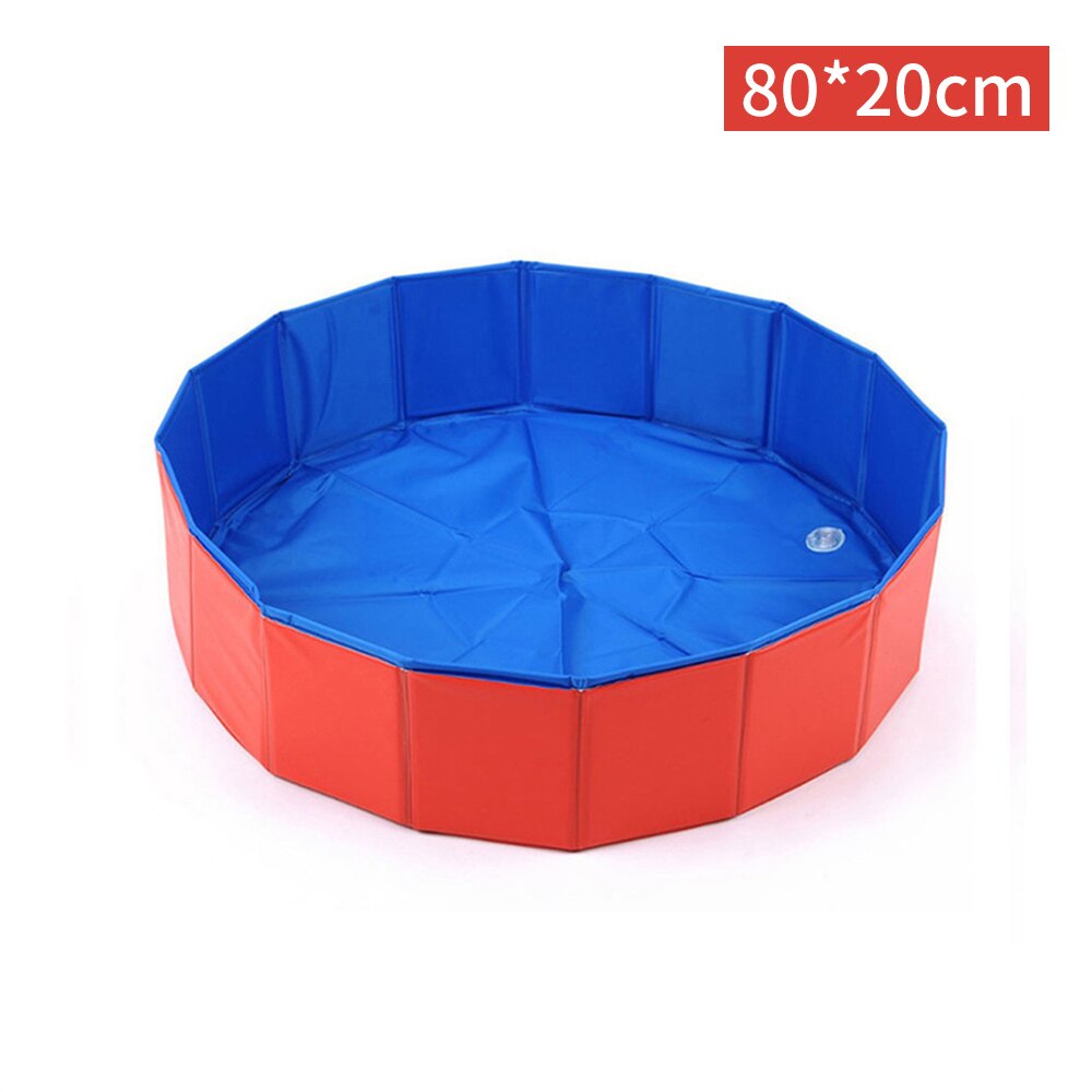 Portable Dog Swimming Pool Foldable Pet Dog Bath Pool Pet Bath Swimming Tub Collapsible Pet Bathing Tub for Dogs Cats Pet Shower: red 80x20cm