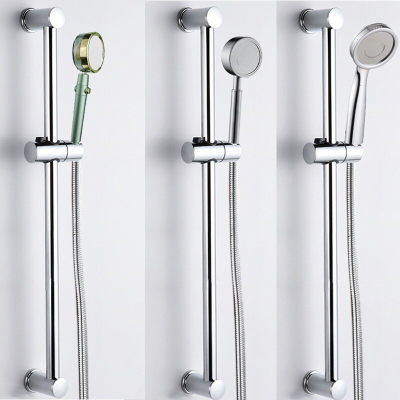 Shower Slide Bar Combo Hand Held Shower Head Holder Wall Mount ABS Chrome Plated Shower Sliding Bar Set