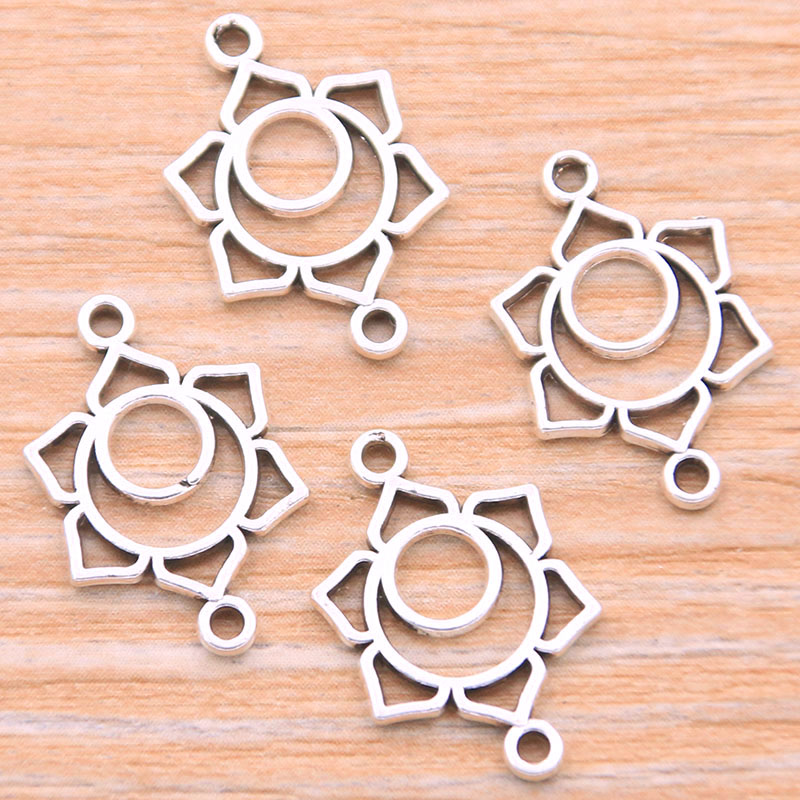 Pulchritude 30 Pcs Mix 8 Stijlen Foto Kleur Zinklegering Retro Hangers Poreuze Connectors Linker Voor Diy Charm Sieraden Accessoire: 1E07