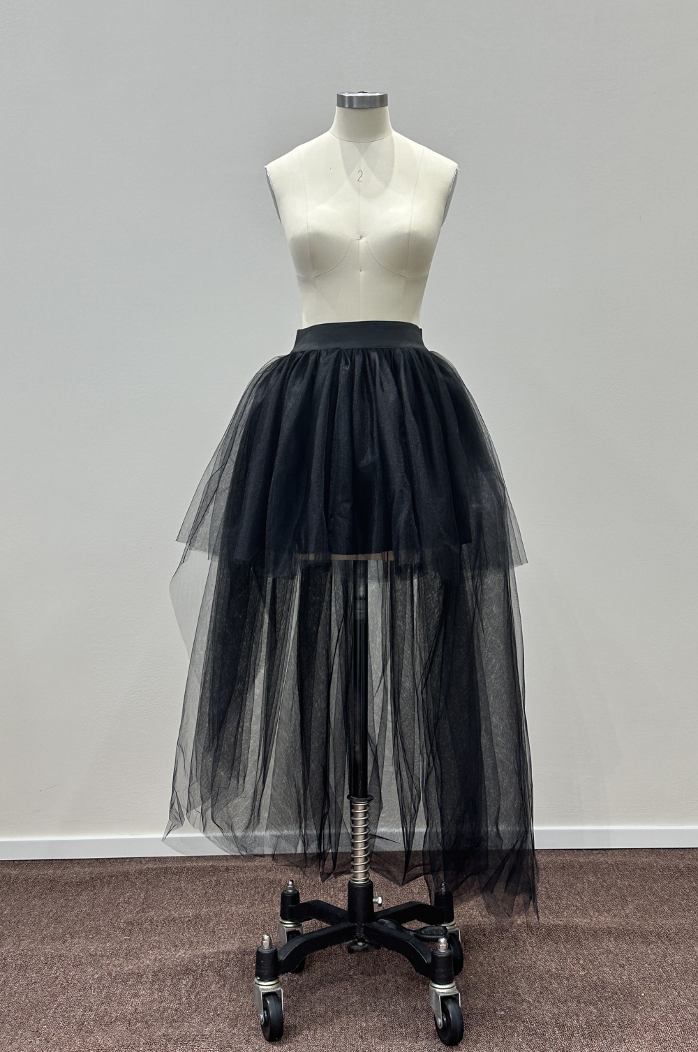 Falda de tul blanca para mujer, enagua tutú Hi-Lo de gasa con cola de golondrina, estilo informal largo, Punk gótico, cintura alta, de Carnaval