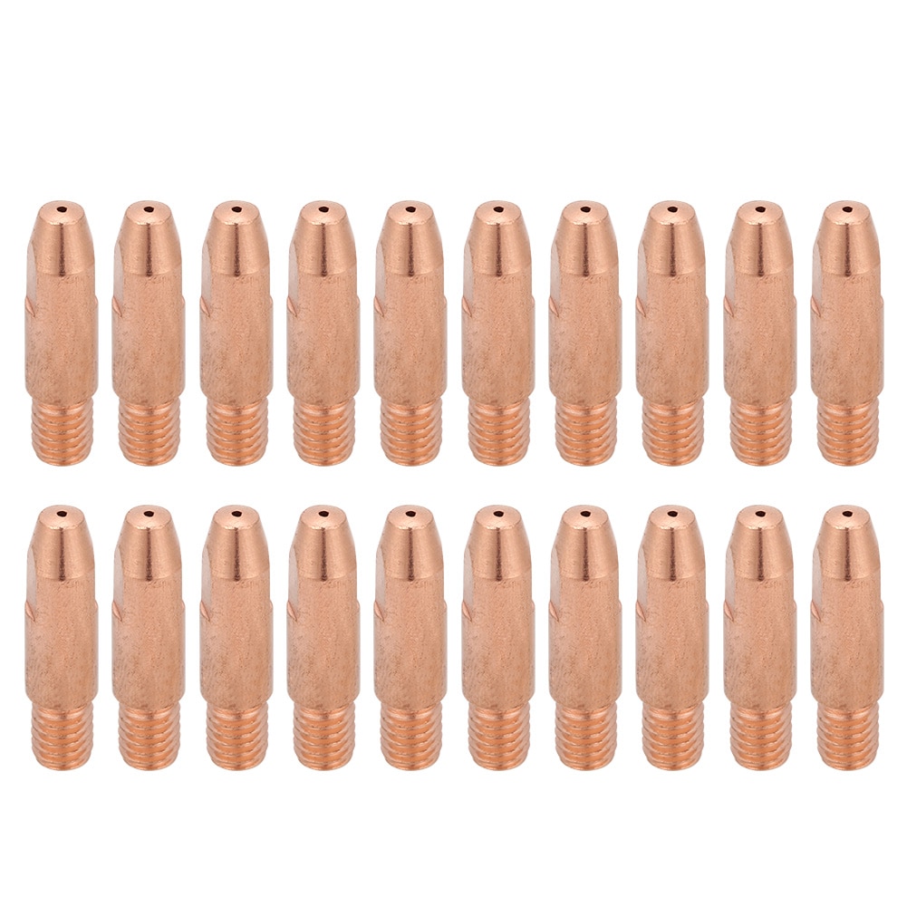 20 stuks koperen contactpunten  m6 voor binzel 24kd mig/mag lasmondstukken toortspunt voor binzel gasmondstuk