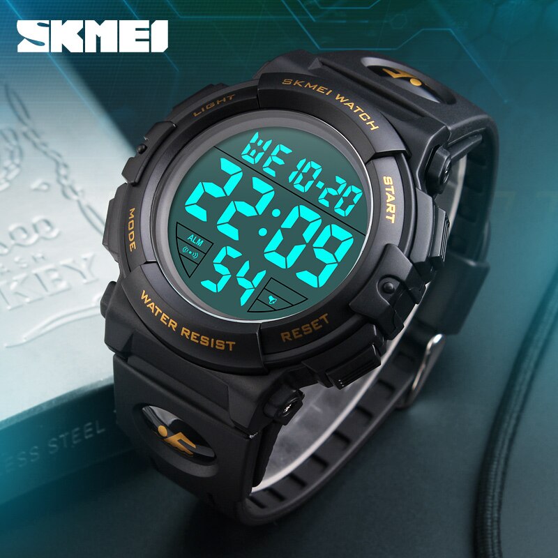 Kinder Kinder Uhren SKMEI Outdoor Sport Digital Uhr Wasserdicht 50M Kinder Jungen Armbanduhren 1258