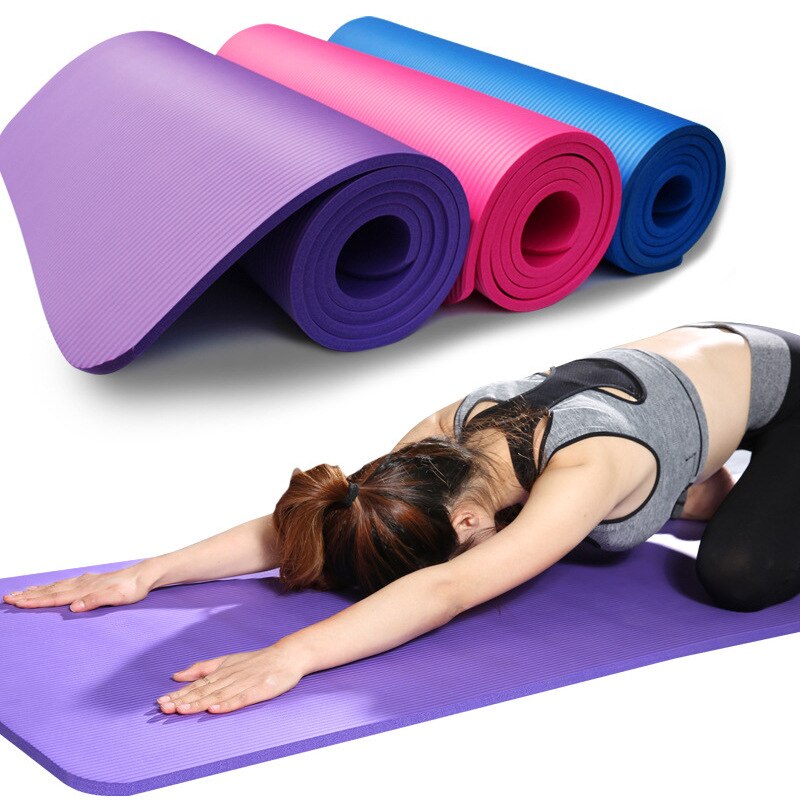 1830*610mm NBR and EVA Environmental Sports Yoga Mat For Beginner Non Slip Massage Mat Solid Color Exercise Gym Mat for Fitness