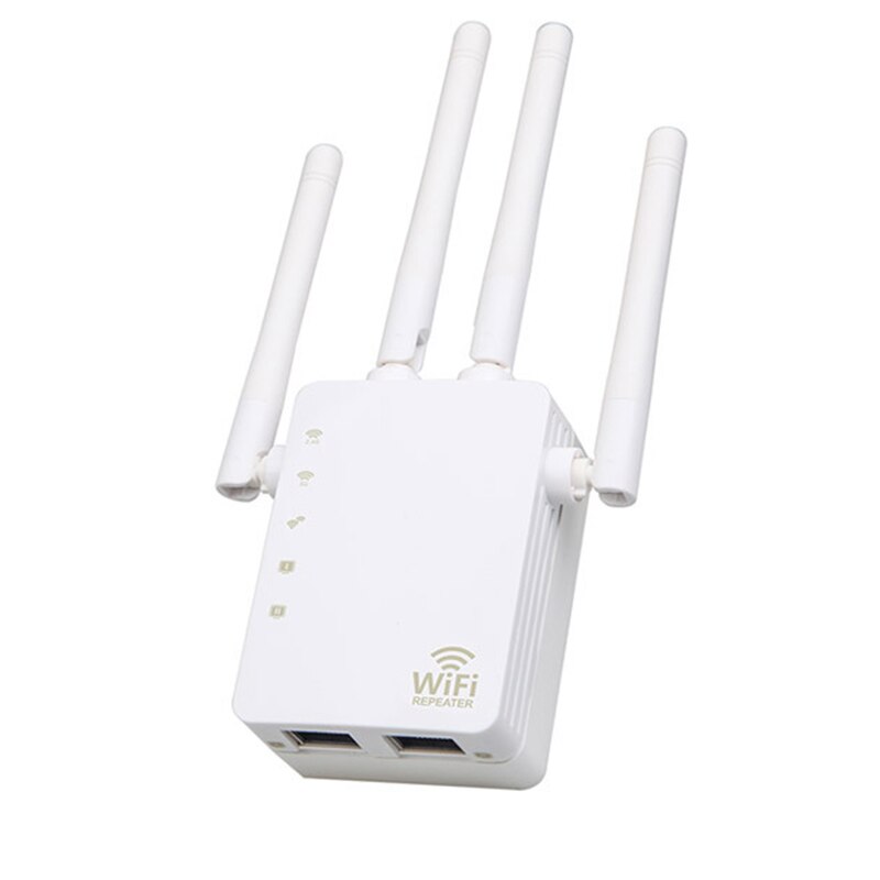 Wifi range extender 300/ 1200 mbps dual band 2.4/5 ghz wi-fi internet signal booster trådløs repeater til router nem opsætning wps e