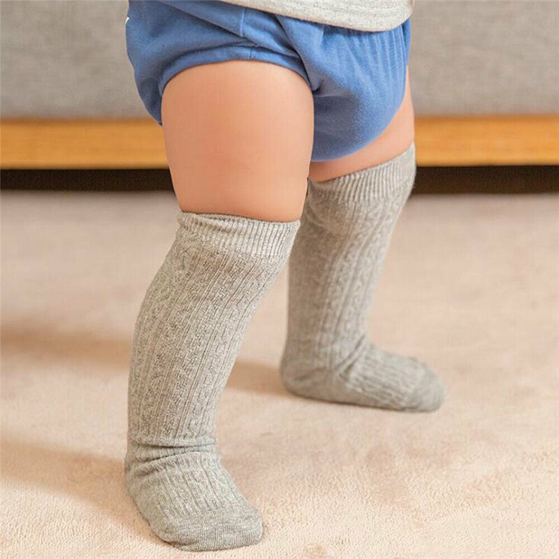 Pudcoco baby kind peuters meisjes jongens kniekousen panty's beenwarmers kousen leeftijd 0-3t: Grijs / M
