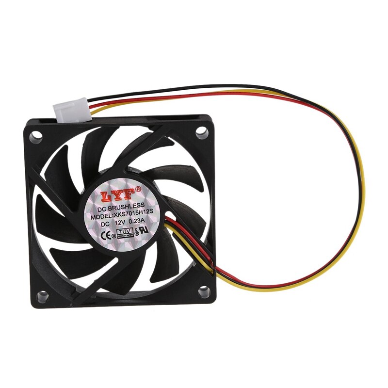 Internal 12V 3 Pin CPU Fan Cooler Fan for PC 70x70x15mm: Default Title