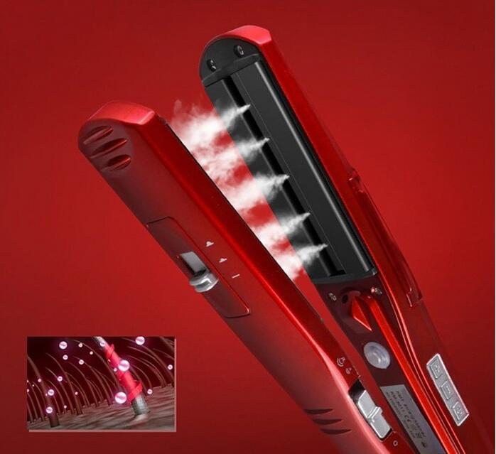 Fer à lisser vapeur KeMei peigne à vapeur fers à lisser automatique cheveux raides brosse vapeur fer plat