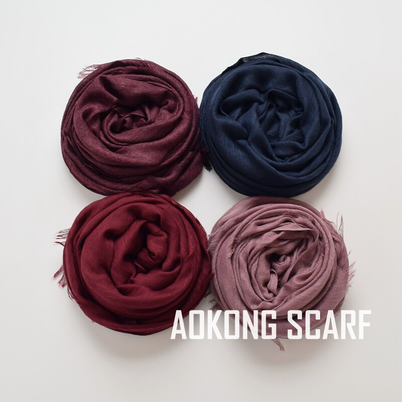 10 Stks/partij Vrouwen Oversize Solid Plain Hijab Sjaal Sjaals Hoofd Wraps Viscose Kasjmier Moslim Verzwakte Hijaabs Pashmina