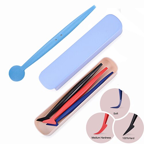 FOSHIO 4pcs Car Vinyl Film Wrap Micro Stick Magnet Squeegee Scraper Car Sticker Styling Tool Window Tint Wrapping Install Tool: Silver