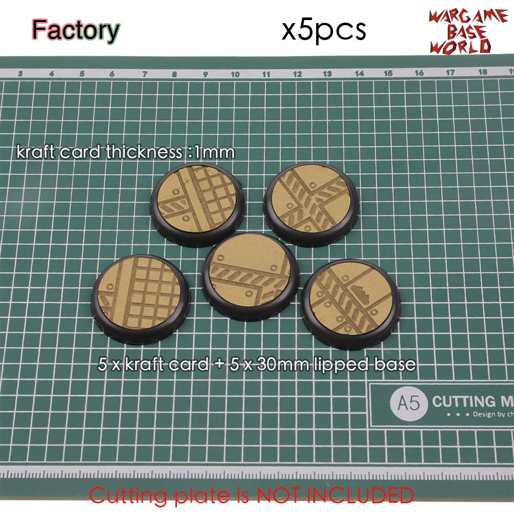 Kraft Card Texture Bases - 30mm lipped bases - Texture Bases for Warhammer: 30mmFactory