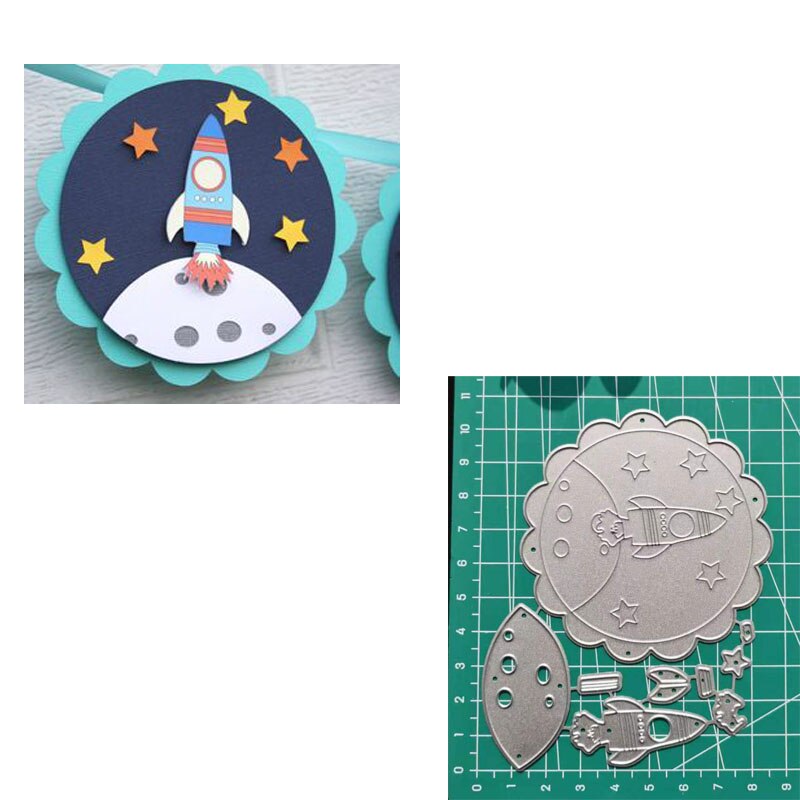 Rocket Metal Cutting Dies Craft Stencil Baby Brithday Die Cuts Stencil Embossing DIY Scrapbooking Dies