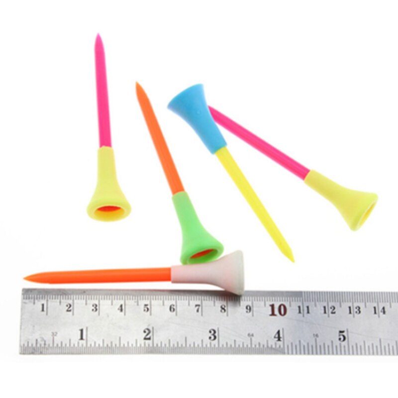 50PCS Golf Tees Plastic Golf Tees Rubber Cushion Multicolor Golf Tees Wonderful Equipments for Golf Lovers