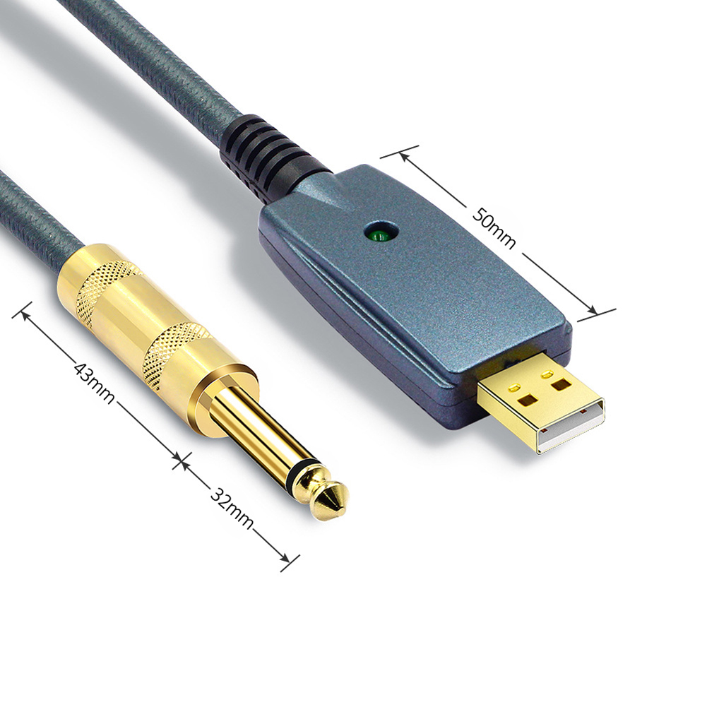 USB Gitarre Kabel Elektrische Gitarre Zubehör Gitarre Audio- Stecker Kabel Adapter 6,35mm Gitarre Kabel Schnittstelle