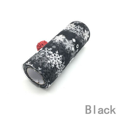 15 cm * 10 yards Schneeflocke Tüll Rolle Organza Sheer Wrap Bogen Stoff DIY Handwerk Tutu Rock Hochzeit Party weihnachten Dekoration: Black