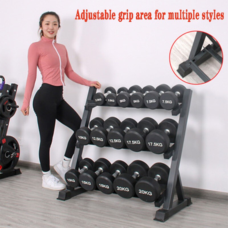 home hexagonal adjustable double-layer three-layer dumbbell rack display stand dumbbell dumbbell set storage rack