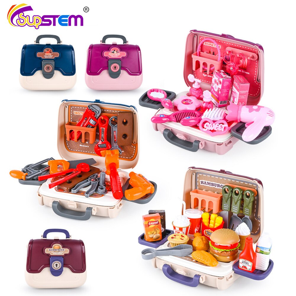 Toddler Boys Toys For Kids Dollhouse Food Pretend Play brinquedos menino Tool make up toy set for gril