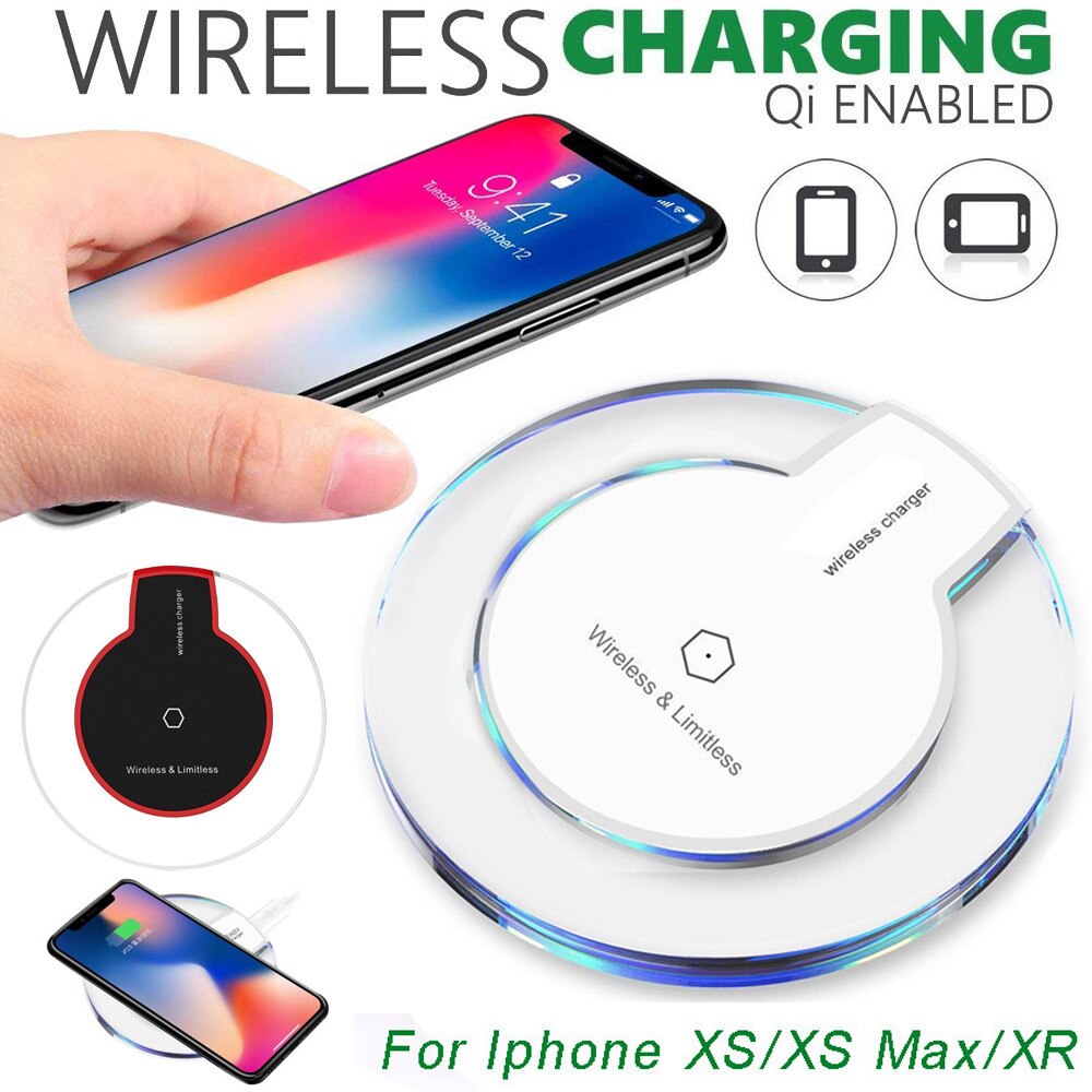 Mini Qi Draadloze Oplader Voor Iphone X Xs Max Xr 8 Plus Snelle Draadloze Opladen Voor Samsung Galaxy S9 S8 plus S7 Note 9 8