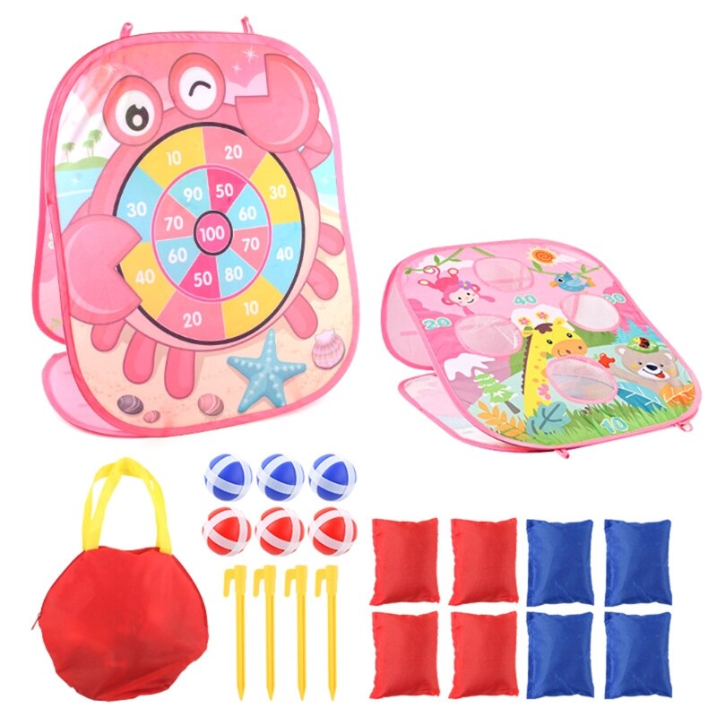 Kid Dart Games, Dart Board with Sticky Balls, Safe Indoor and Outdoor Throwing Toss Target Games, Great Fun Activity A2UB: pink