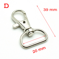5 stk/pakning matel karabborkroker roterende svivel for ryggsekkbånd 13mm 20mm 25mm forniklet hummerspenner: Type d