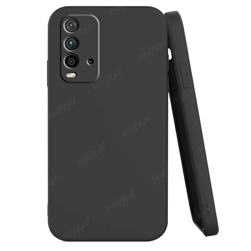 For Cover Xiaomi Redmi 9T Case Redmi 9T Capas Liquid Silicone Shockproof Phone Back Bumper TPU Soft Case Redmi 9T Fundas 6.53": black