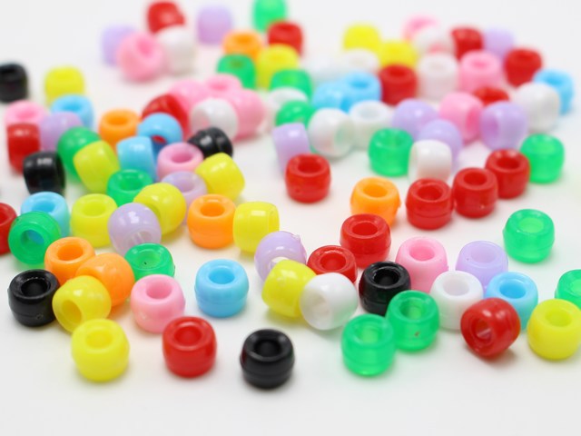 1000 Mixed Color Acrylic Tiny Barrel Beads 6X4mm for Kids Kandi Craft