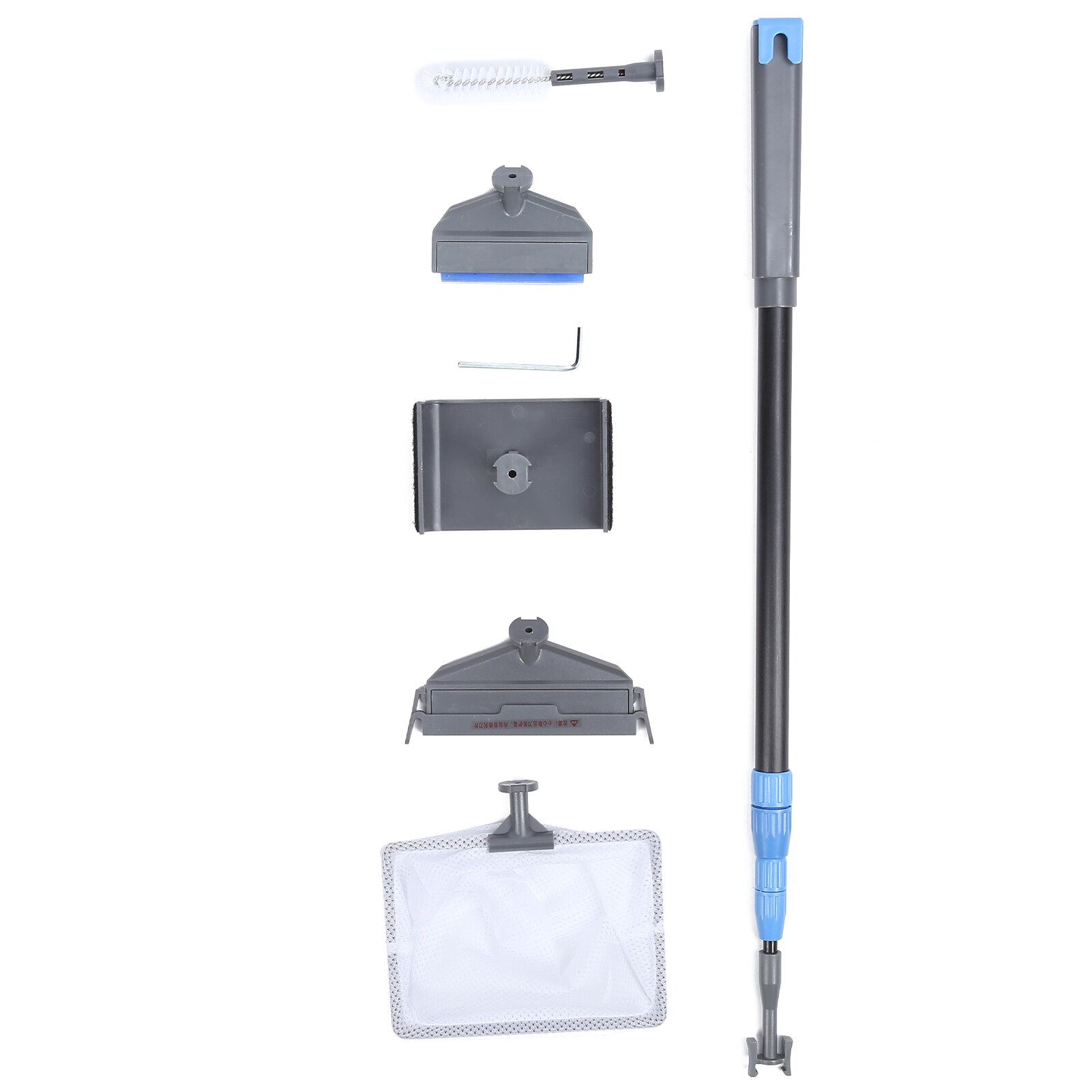 Fish Tank Cleaning Tool 5 in 1 Multifunctional PVC and Silicone Aquarium Cleaning Tool Fish Tank Algae Scraper Fish Tank: Telescopic