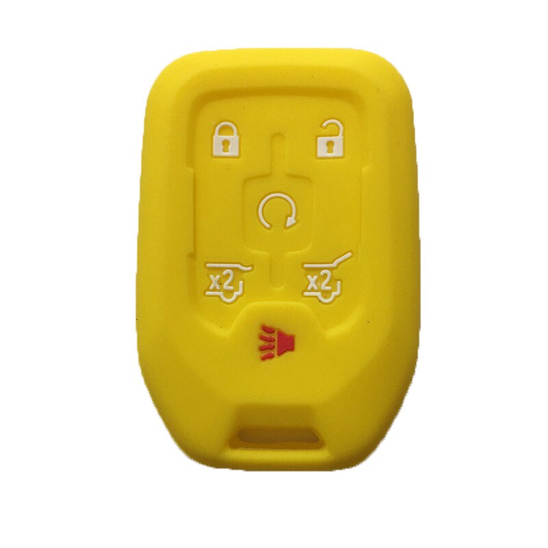 Siliconen autosleutel afstandsbediening beschermhoes voor chevrolet suburban tahoe gmc yukon 6- knops sleutelhouder beschermer