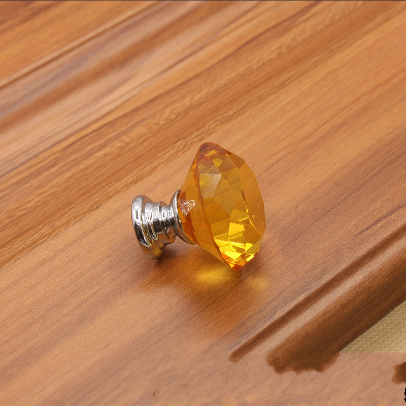 10 stk 30mm flerfarvede diamantdørknapper krystalglas skuffeskuffe køkkenskab dør garderobe håndtag hardware: -en