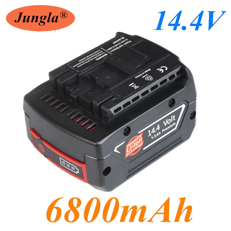 14.4v 6800 mah uppladdningsbart litiumjonbatteripaket för bosch batteridriven elektrisk borrskruvmejsel bat 607, bat 607g, bat 614, bat 614g