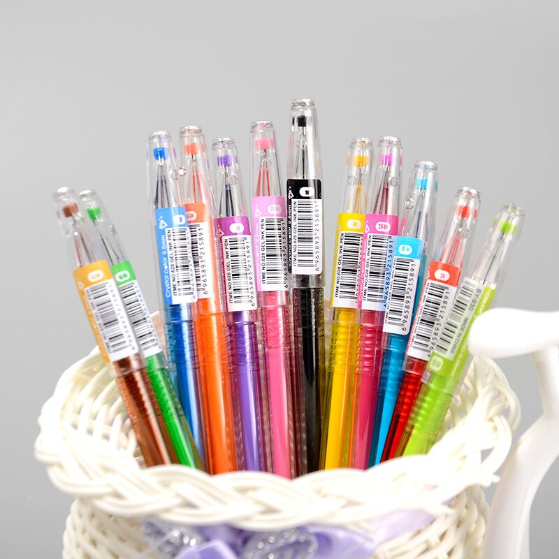 5 pièces diamant Kawaii Gel stylo 12 couleurs stylo à bille filles école papeterie fournitures de bureau stylet cristal stylo