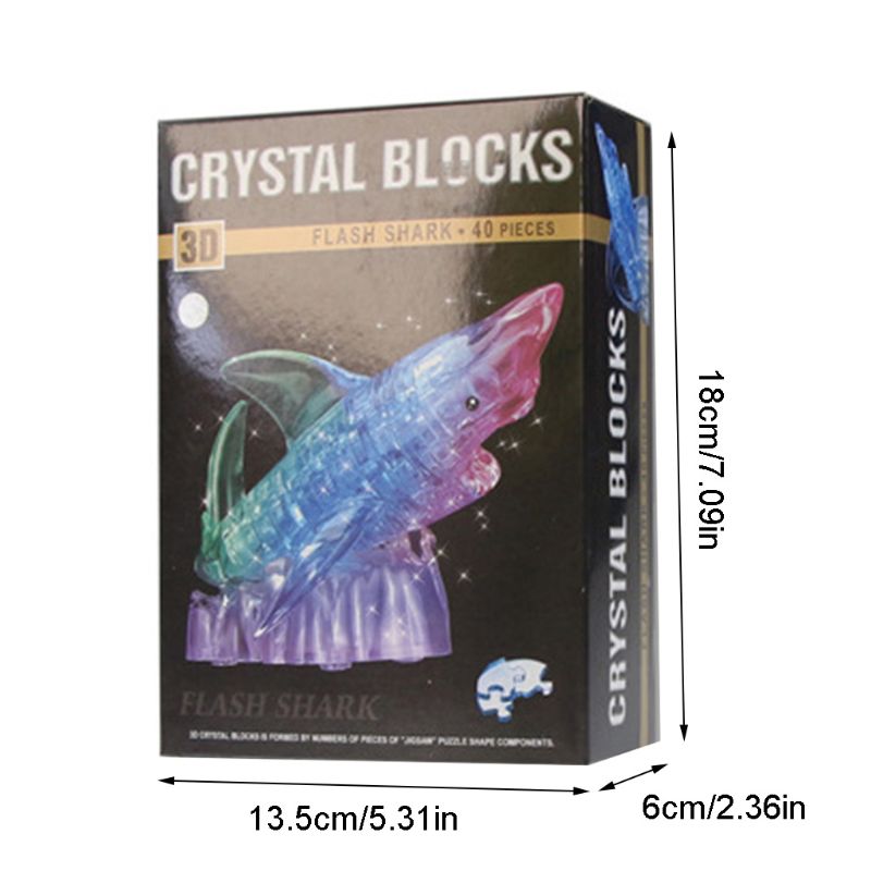 3D cristal requin Puzzle adultes enfants intellectifs jouets d'apprentissage décor à la maison J2HD