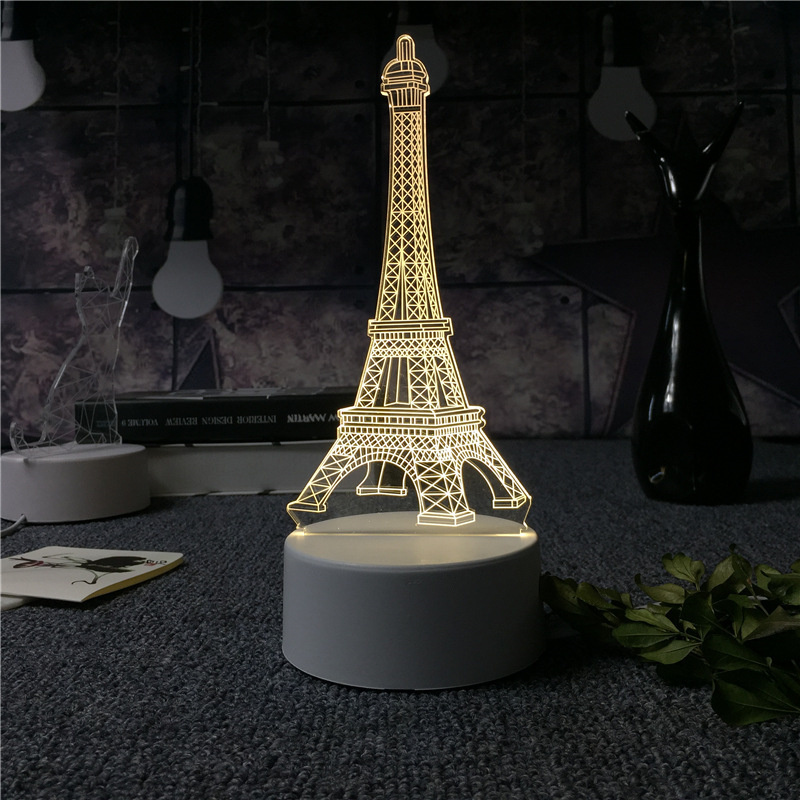 3D Illusion visuelle veilleuse visuelle créative LED lampe de bureau changement USB alimenté pour les enfants