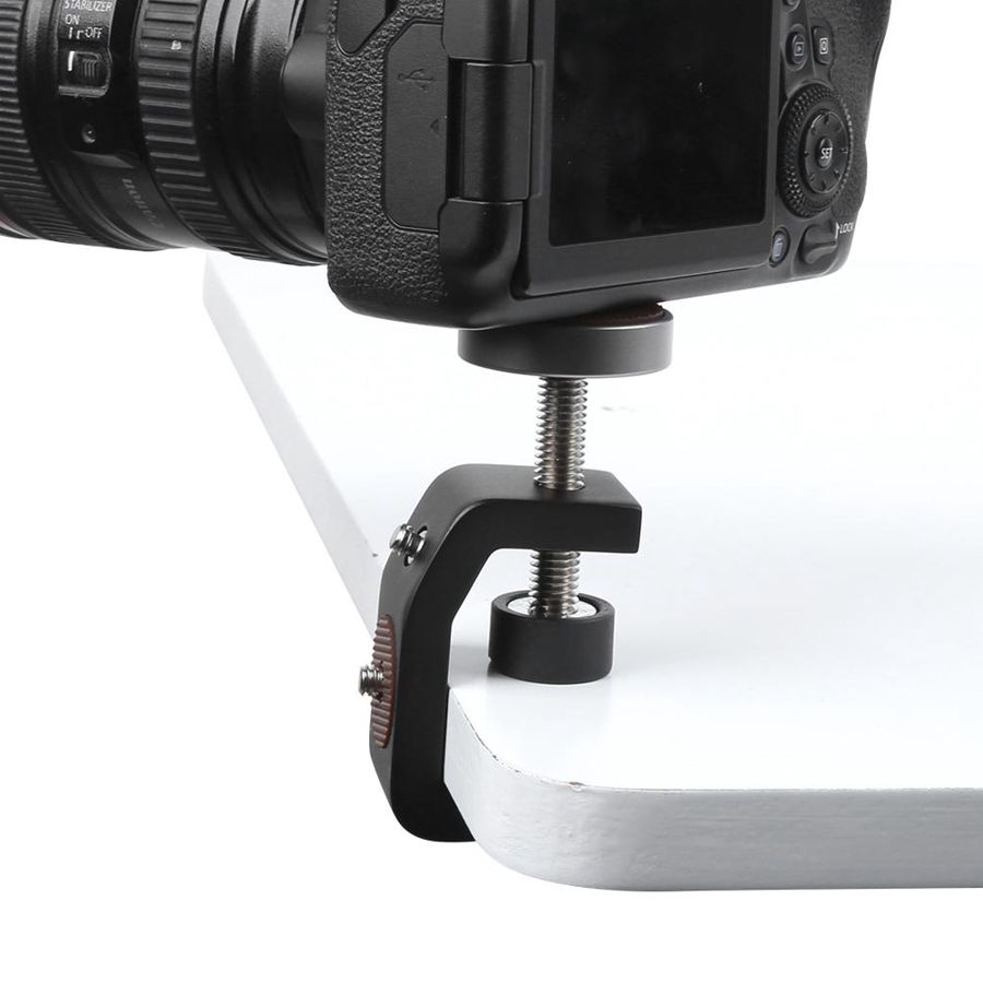 Clip de aleación de aluminio negro para fotografía, abrazadera Universal de 1/4 pulgadas con interfaz de tornillo C para foto, Clip estable para equipo fotográfico