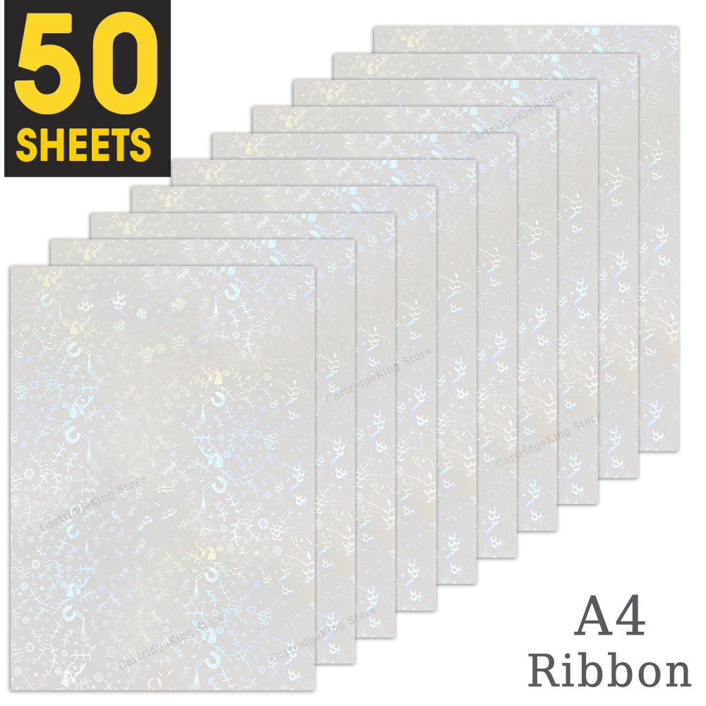 50 hojas de cinta adhesiva holográfica de lámina de arena, estampado en en papel fotográfico A4, película laminada en frío, paquete DIY, tarjeta de Color: Azul